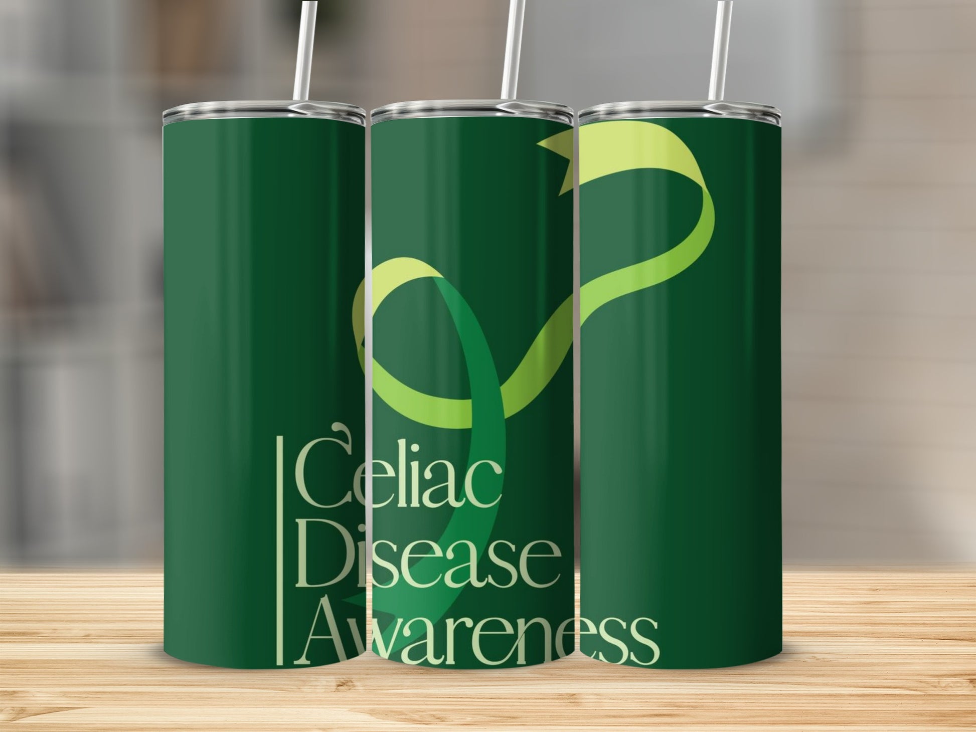 Celiac Disease Awareness Green Ribbon Tumbler