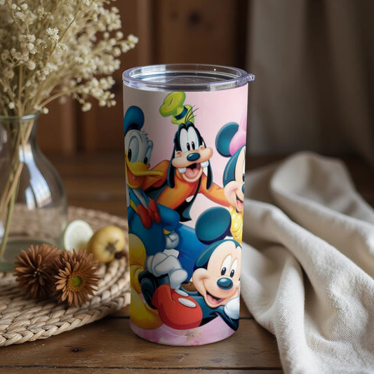 Vibrant character-themed insulated tumbler for cold drinks