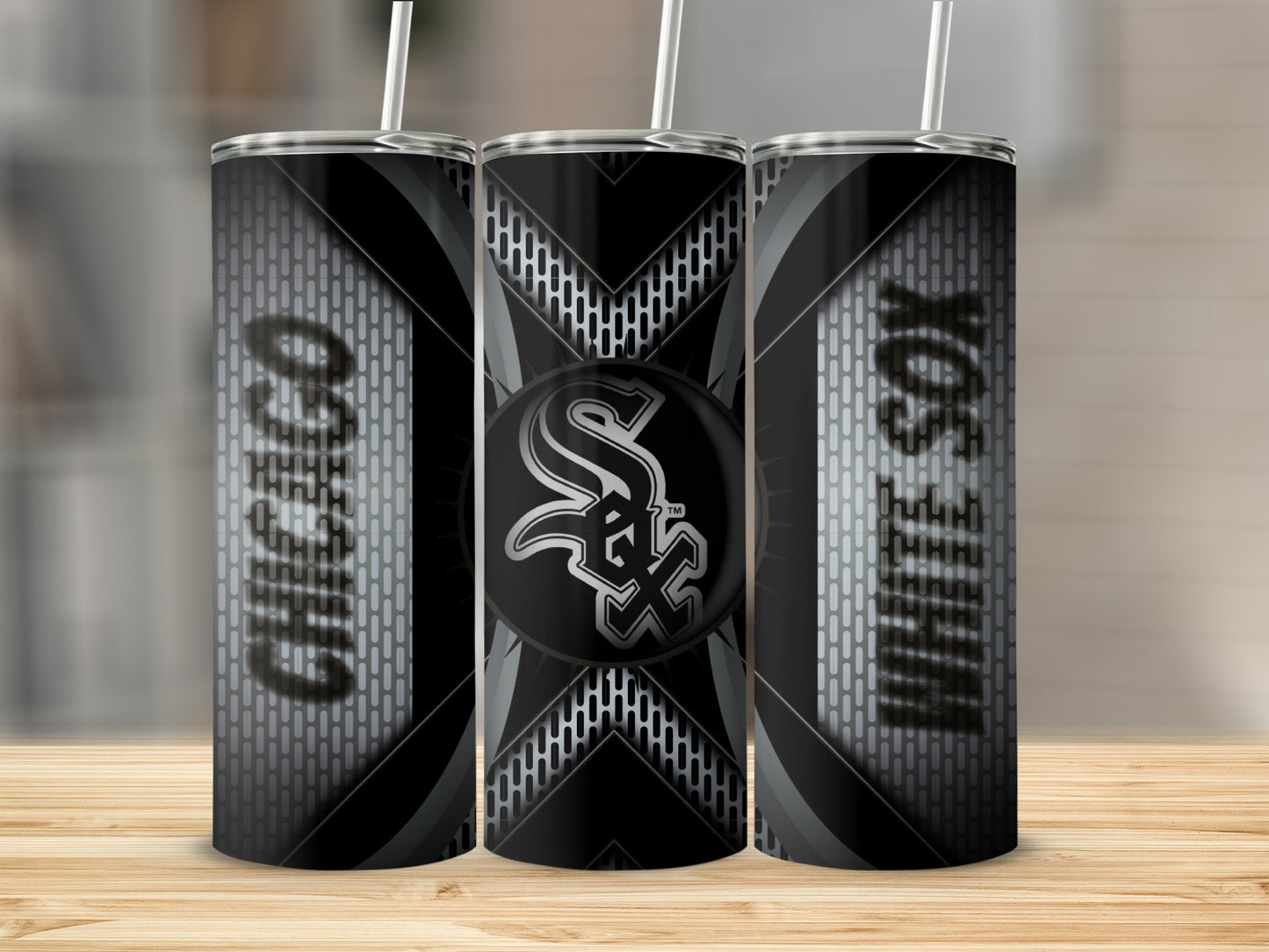 Chicago White Sox Elegant Emblem Silver Black Tumblers