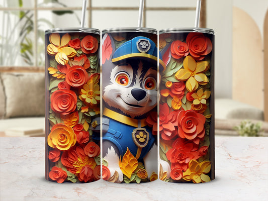 Colorful Floral Character Design Insulated Tumbler