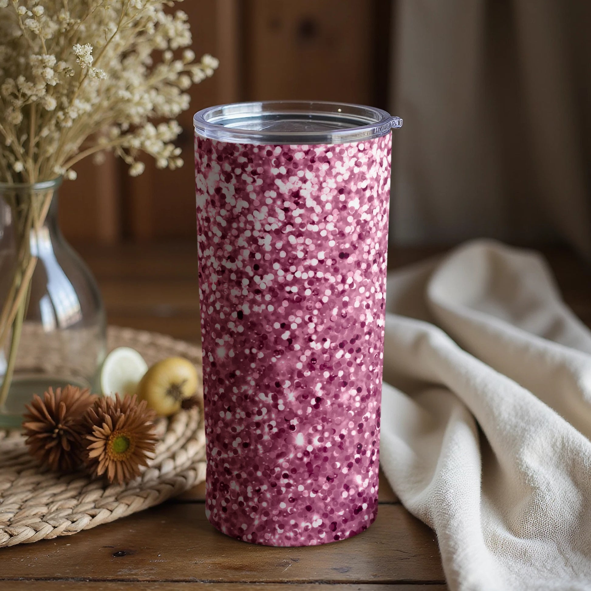 Speckled Purple Tumbler with Clear Lid for Daily Use