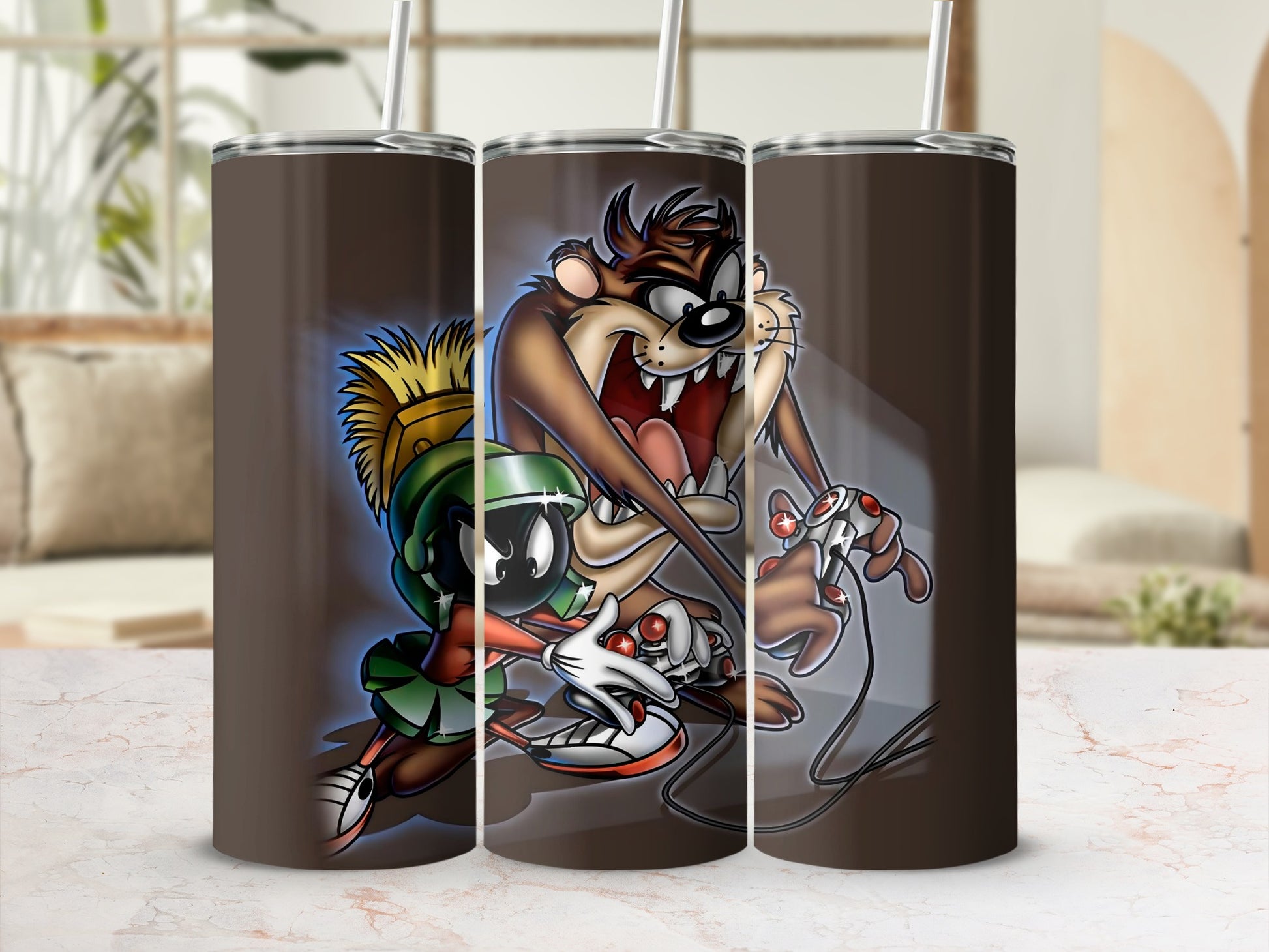 Retro Cartoon Characters Gaming Tumbler Cup