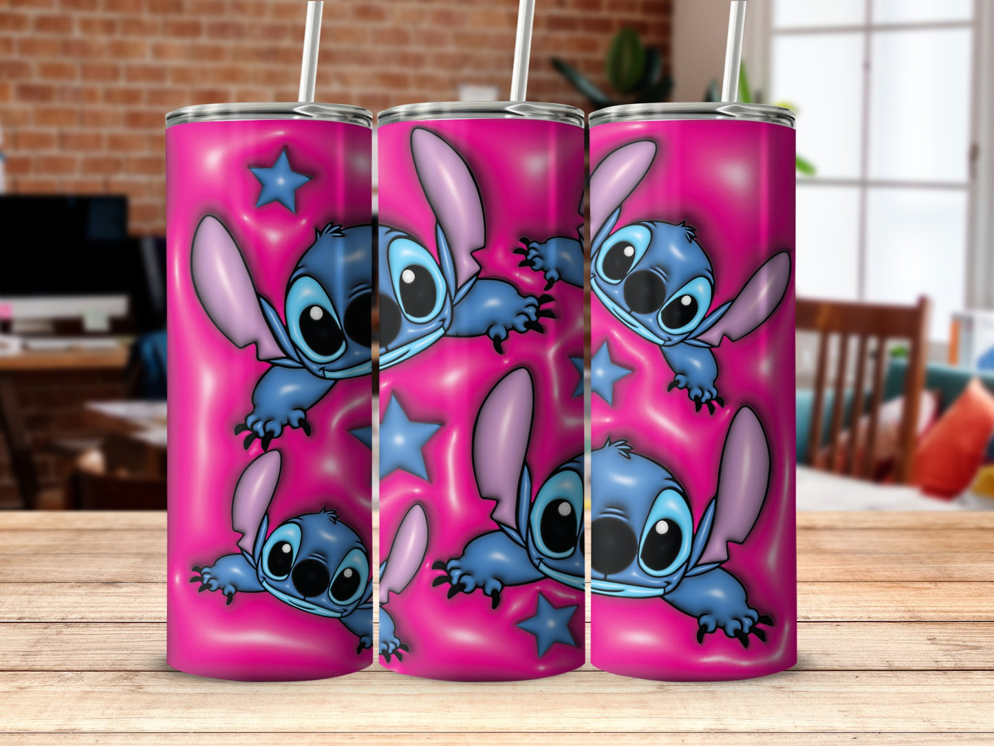 Cute Cartoon Character Pink Gradient Tumbler Product