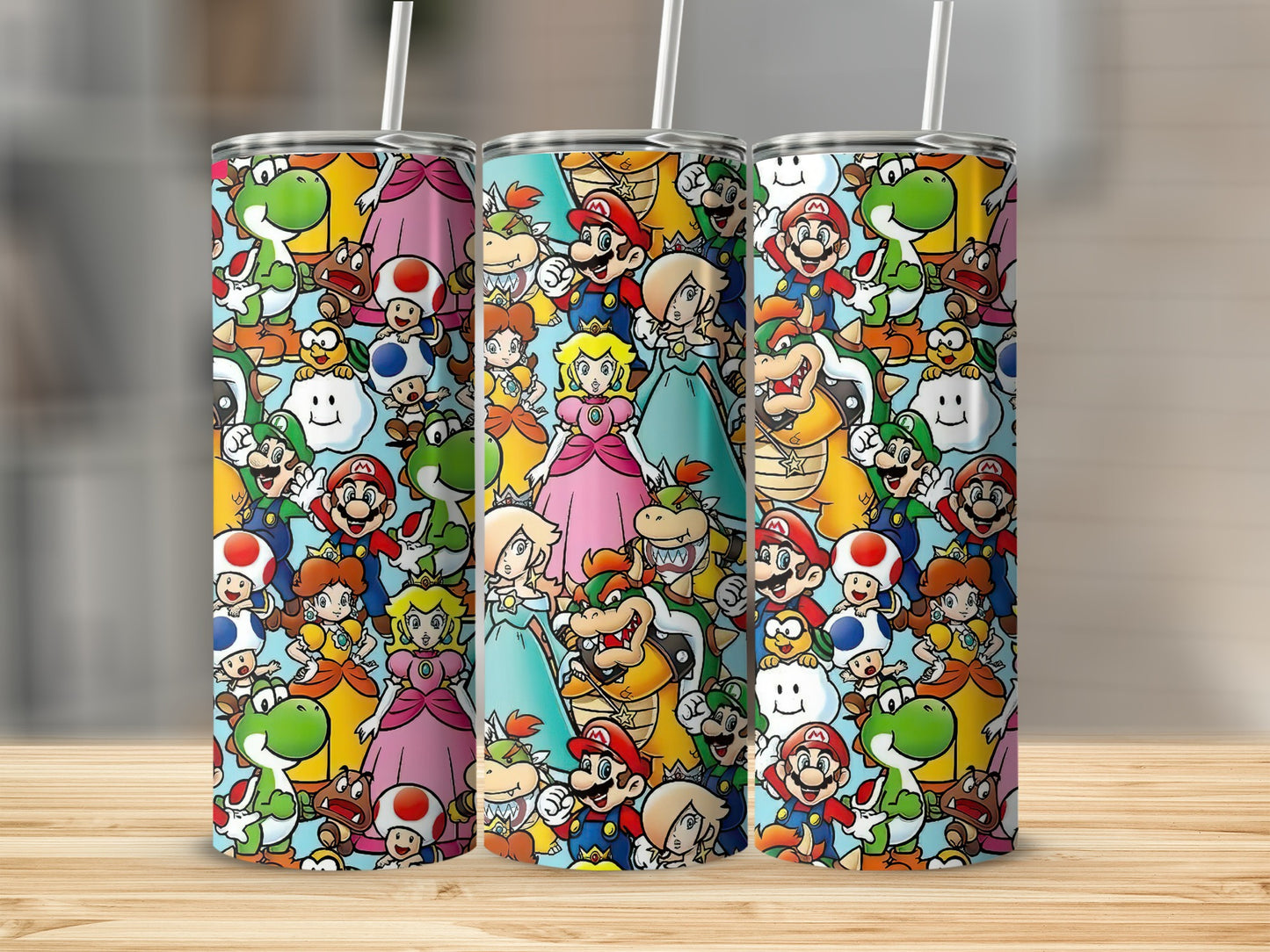 Colorful Animated Character Tumbler Set Drinkware