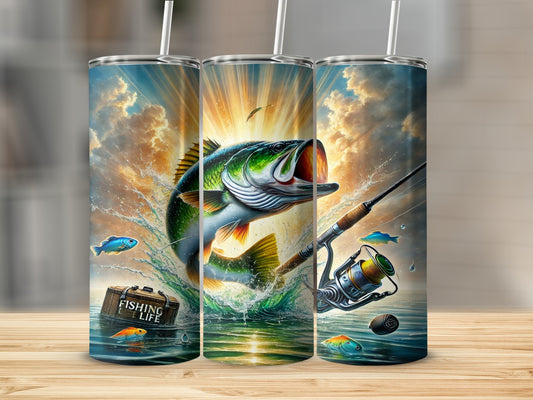 Exciting Fish in Water Design Insulated Tumbler