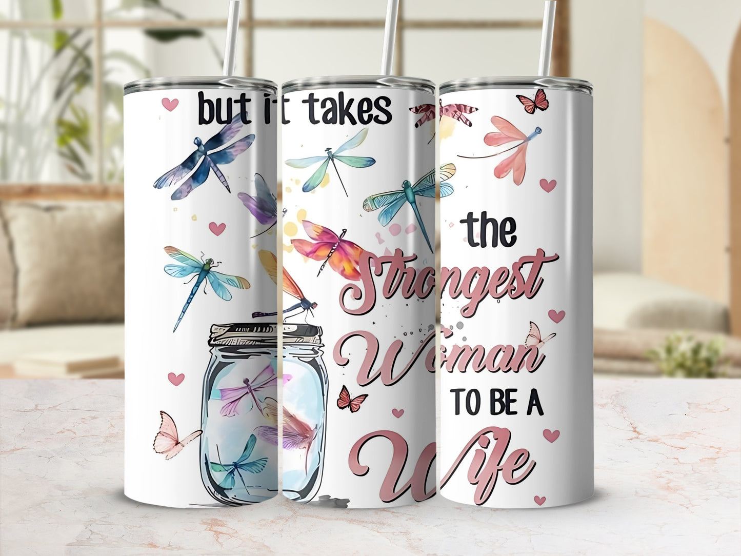 Inspirational Dragonfly Design Motivational Women Tumbler