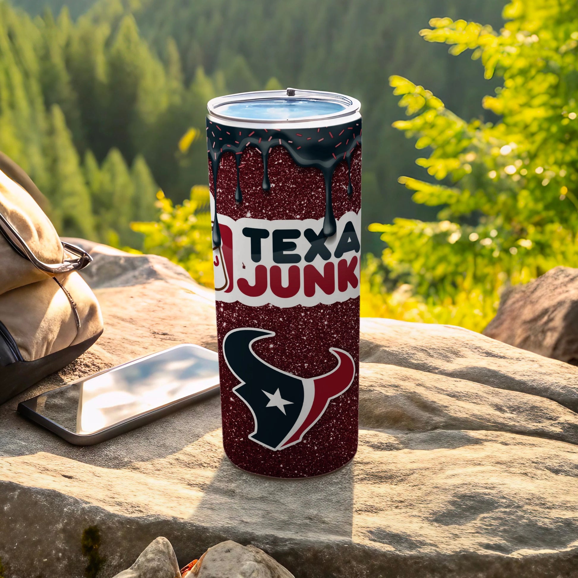 Glitzy Texas Junk Travel Tumbler for Outdoor Adventures