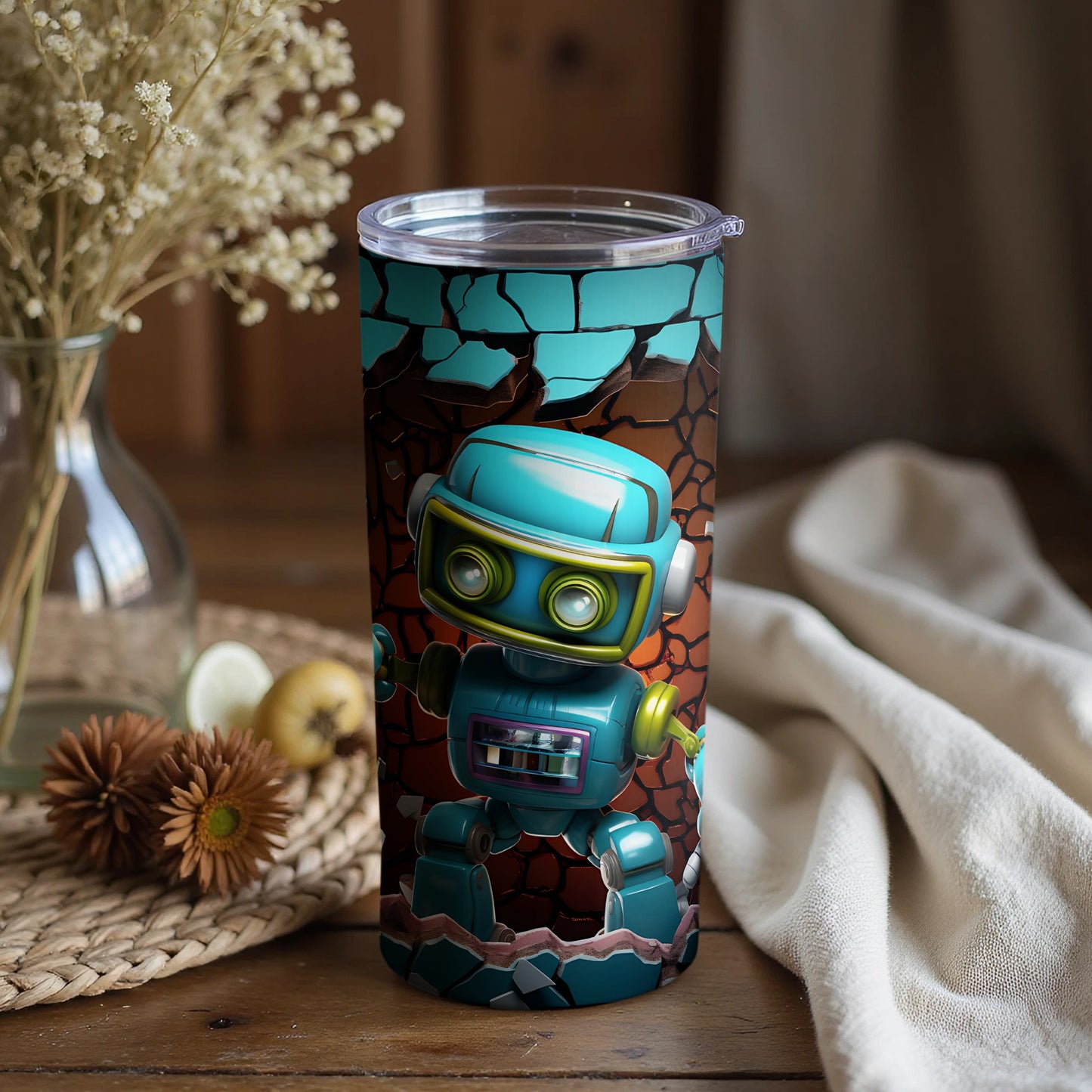 Colorful Robot Design for Tumbler Cups