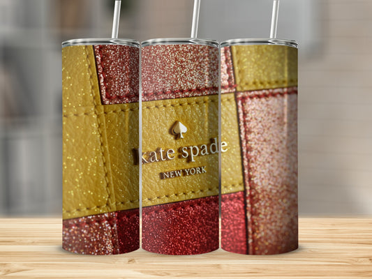 Inspired By Fabulous Kate Spade New York Brand Sparkle Red Gold Tumblers