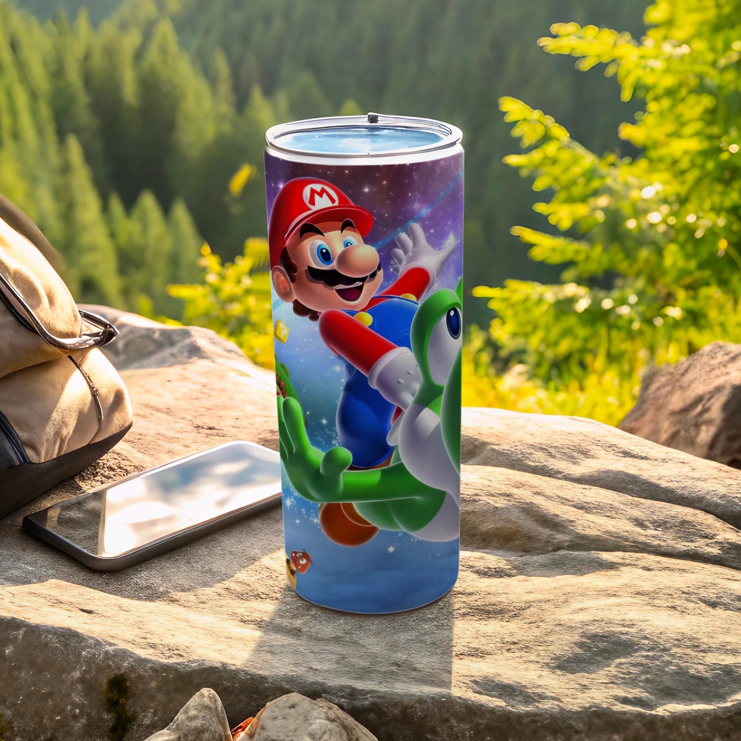 Colorful Mario and Yoshi Adventure Tumbler