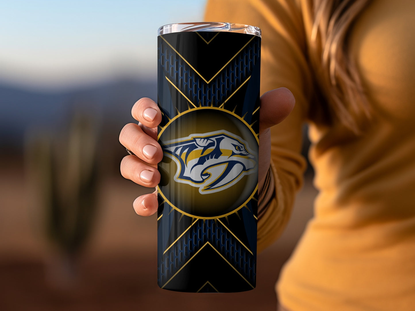 Nashville Predators Logo Graphic Design Pattern Tumblers