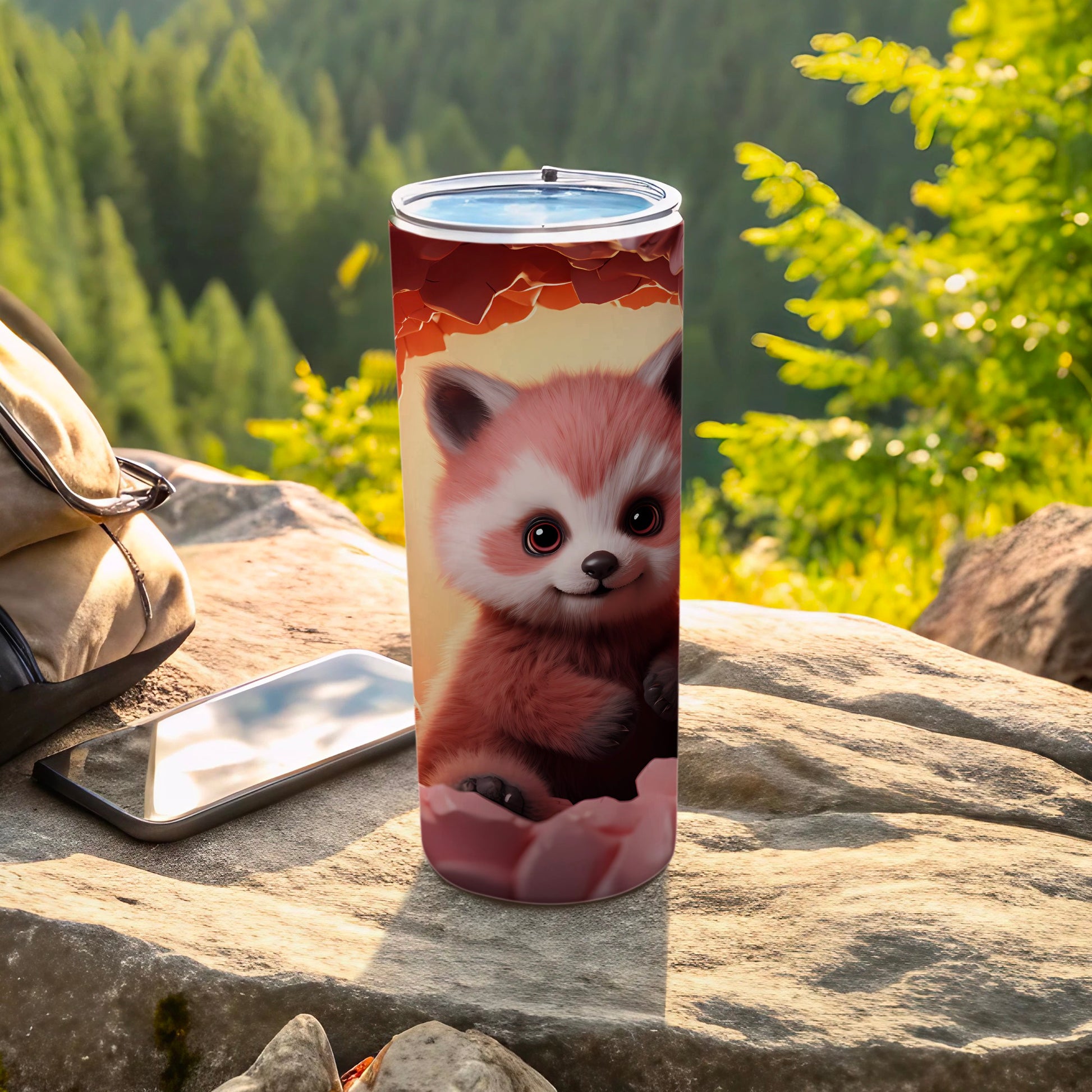 Adorable Red Panda Design Travel Tumbler for Outdoor Adventures