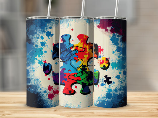 Colorful Puzzle Theme Sublimation Tumbler 20oz product