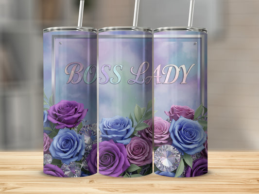 Boss Lady Floral Design Insulated Tumbler Cup