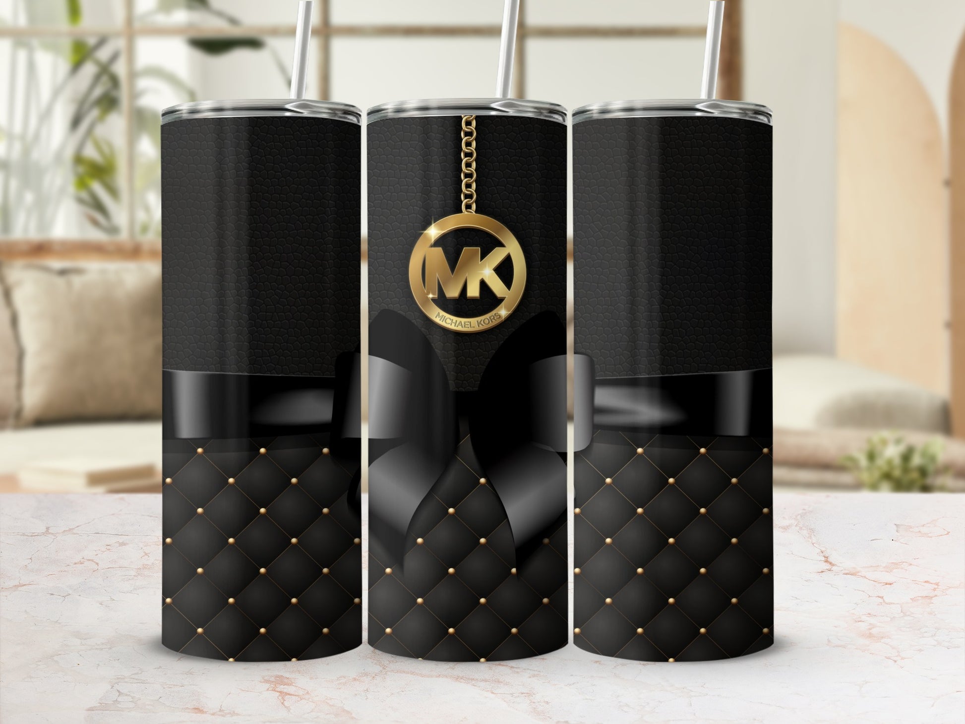 Luxurious Black and Gold Designer Tumbler Product