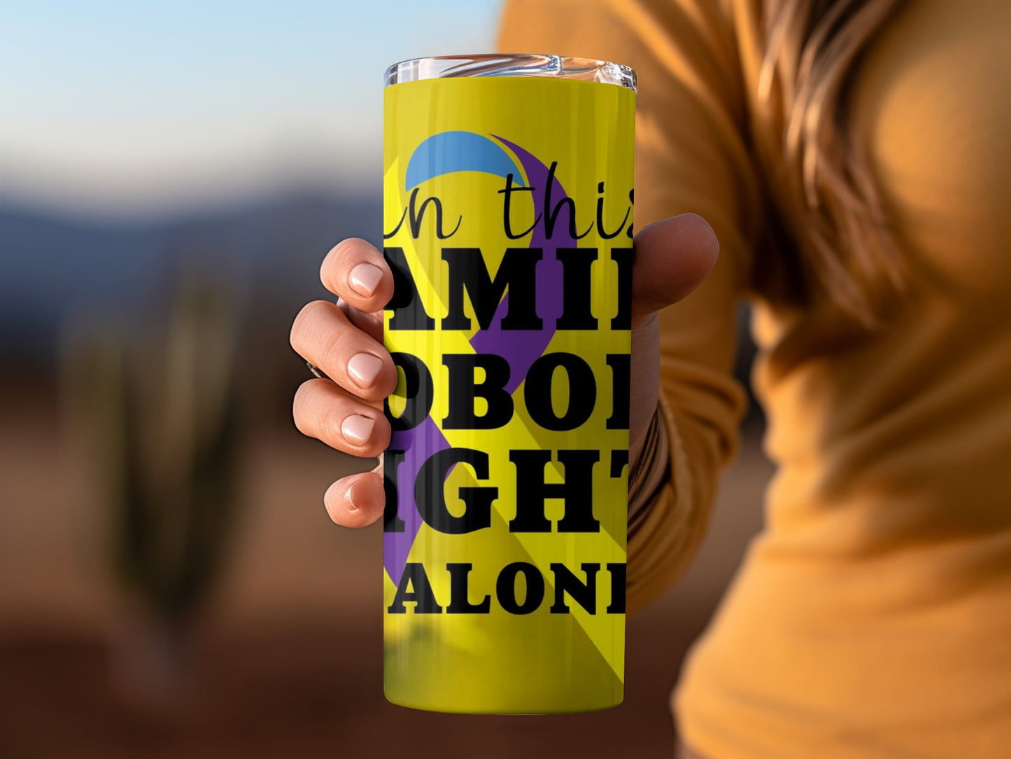 In This Family Nobody Fights Alone insulated tumbler