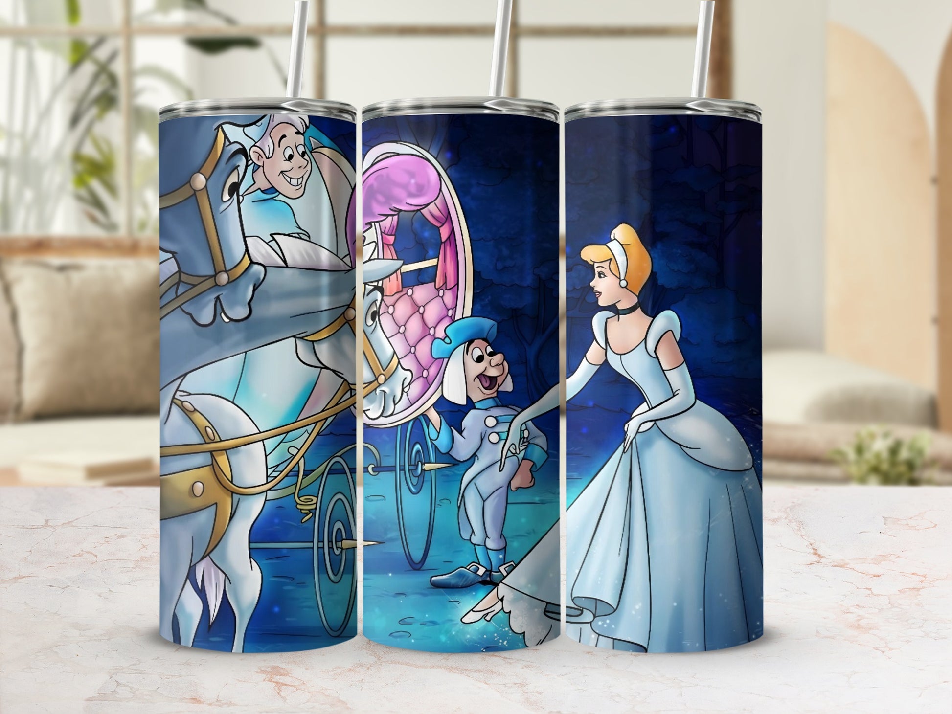Beautiful Princess and Coach Design Tumbler Product