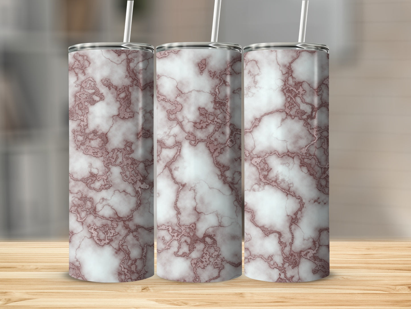 Pink Marble Veins Texture Background Pattern for Tumblers