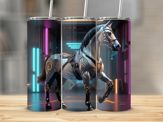 Futuristic Stallion Design Tumbler for Trendsetters