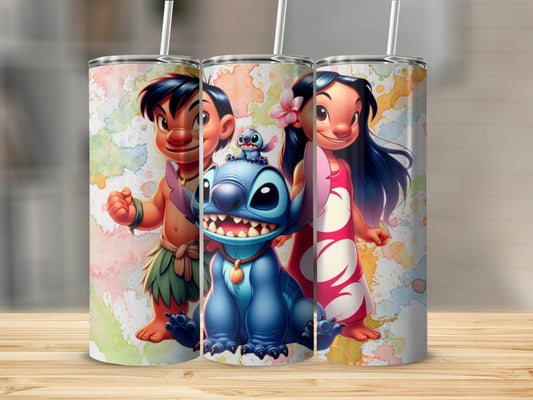Cute Lilo and Stitch Design Tumbler Flask Cup