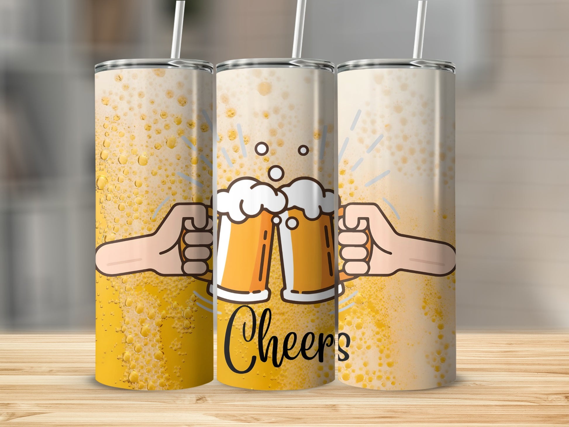 Cheers Hand Clinking Beer Cans Celebration Tumbler