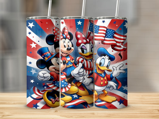 Patriotic Themed Disney Character Tumbler Set