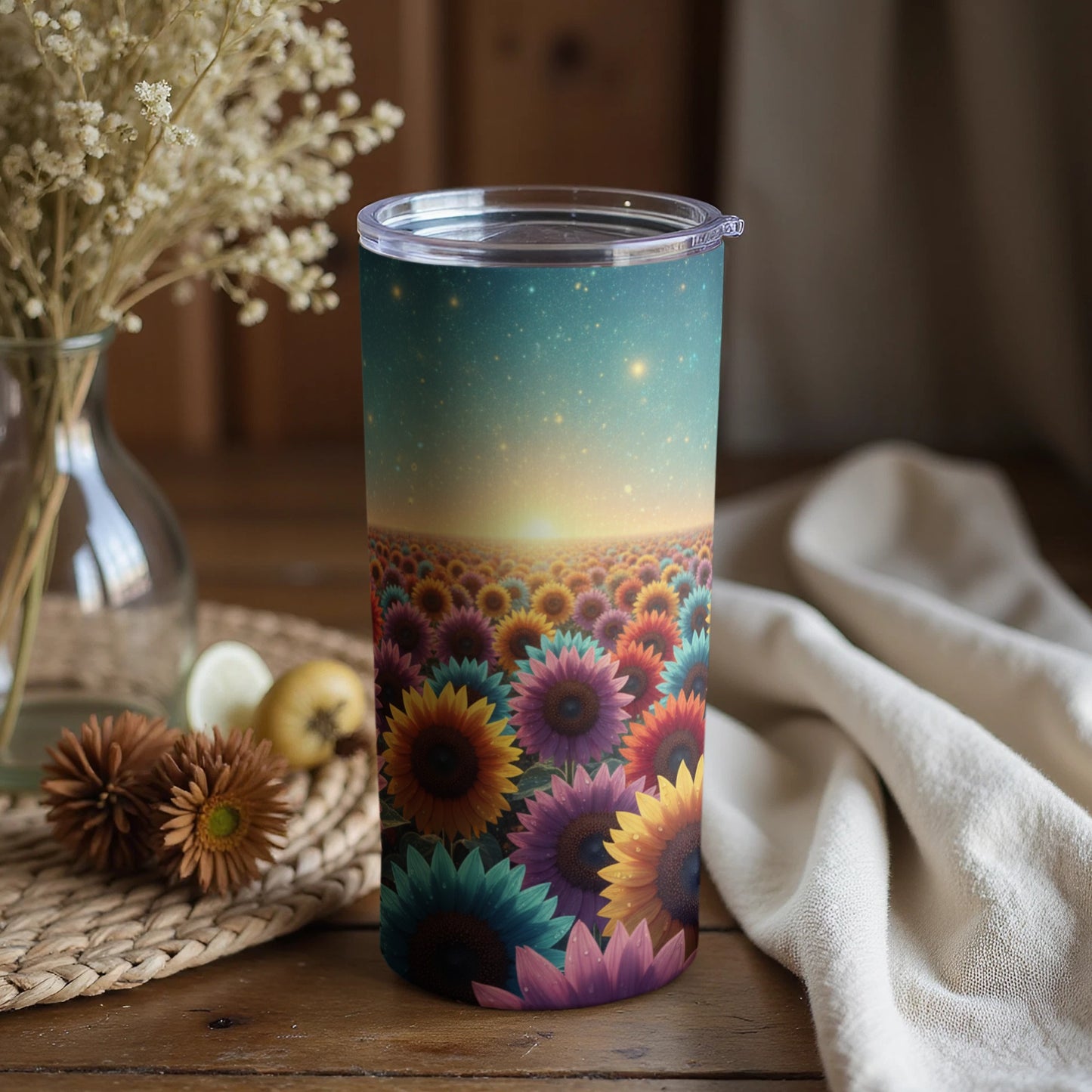 Stunning Sunflower Field Insulated Drinkware Flask