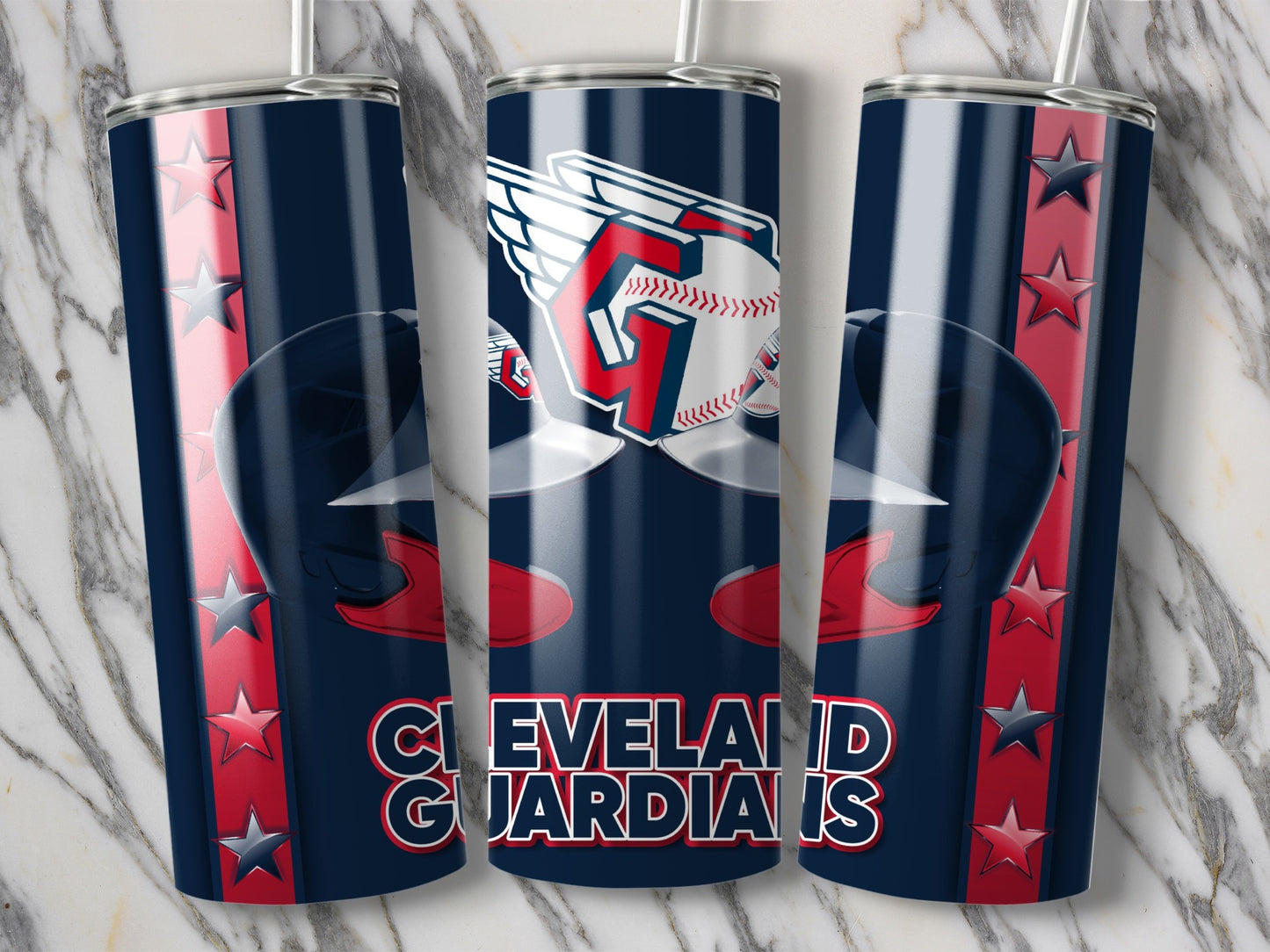 Cleveland Guardians Baseball Helmets Team Logo Design Tumblers