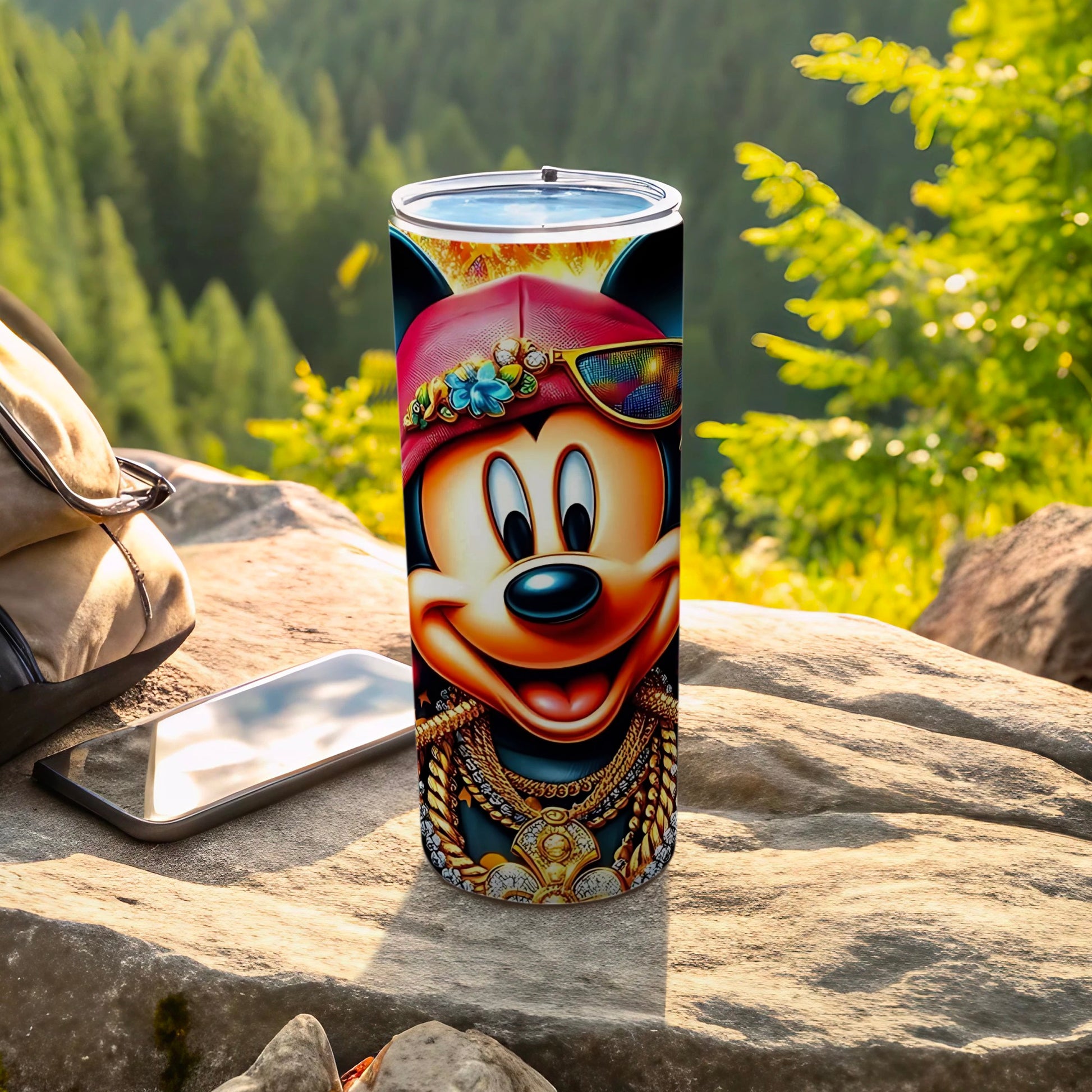 Cool Mickey Mouse Tumbler with Sunglasses Design