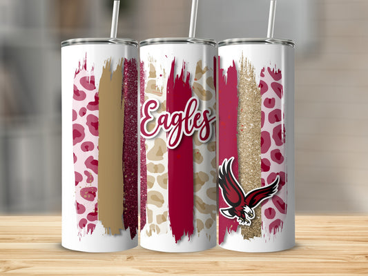 Eagles Team Maroon And Gold Brushstrokes Tumblers