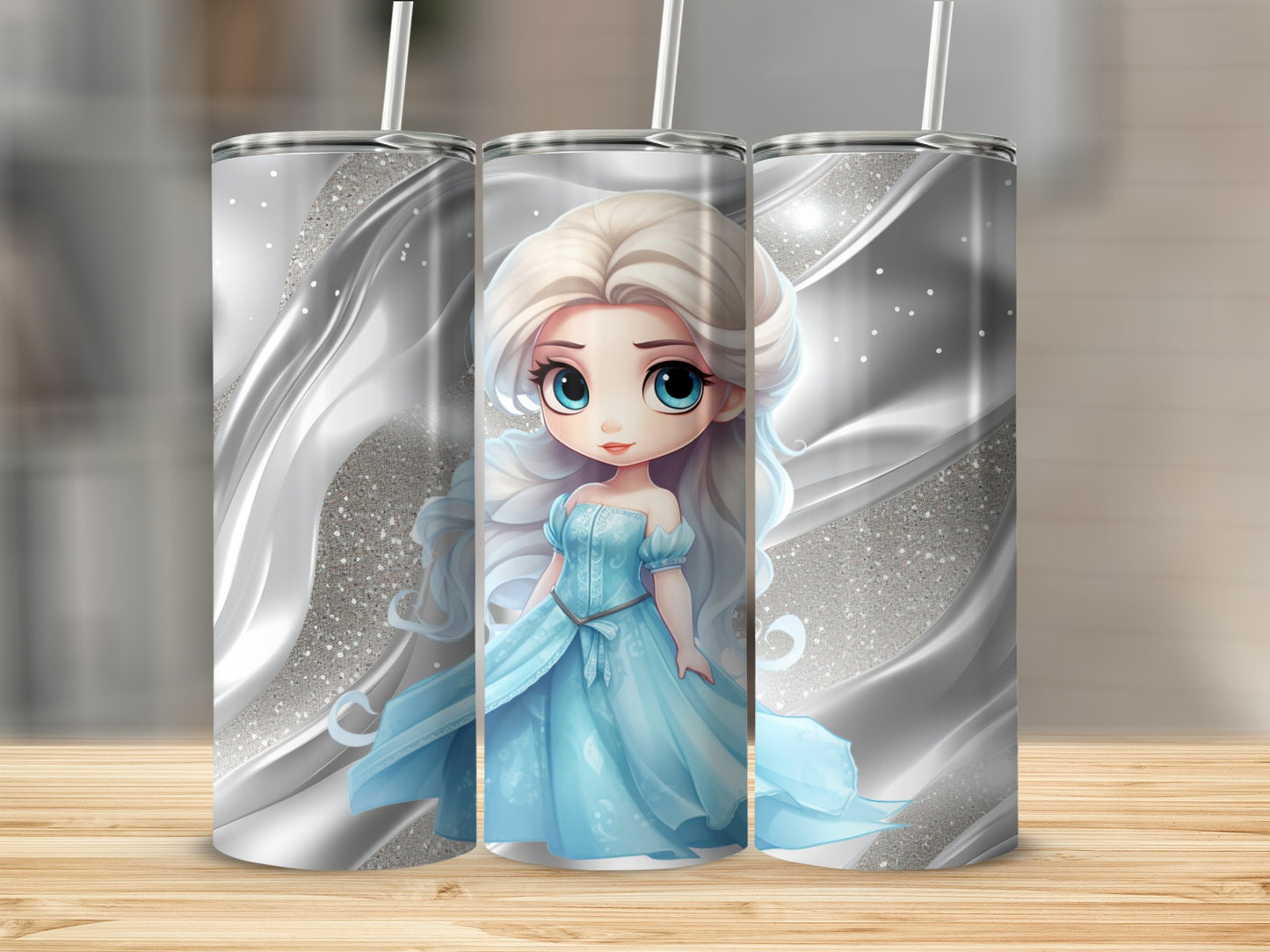 Cute Ice Queen Character Design Tumbler Cup