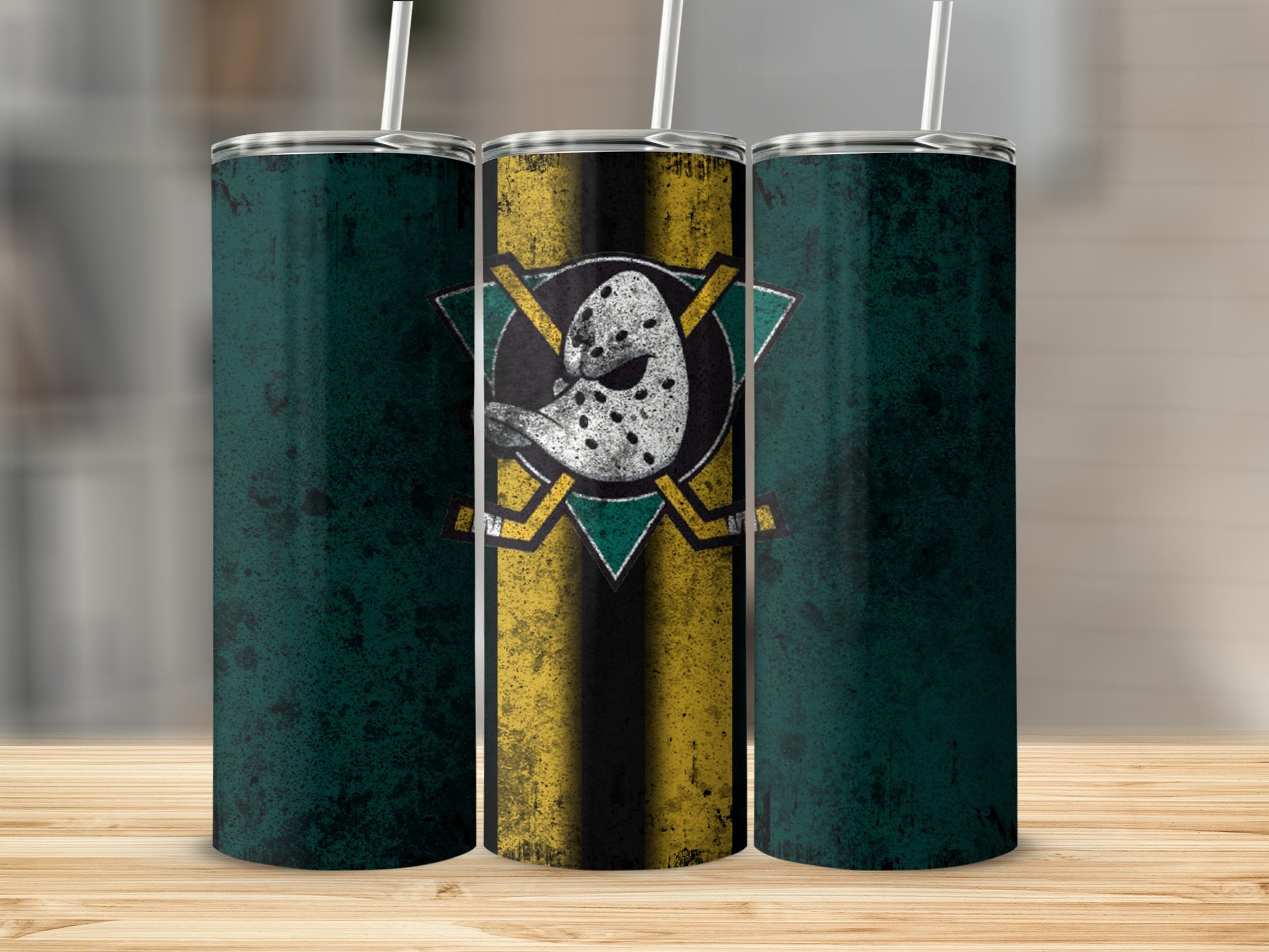 Retro Hockey Team Logo Design Tumbler Flask Cup