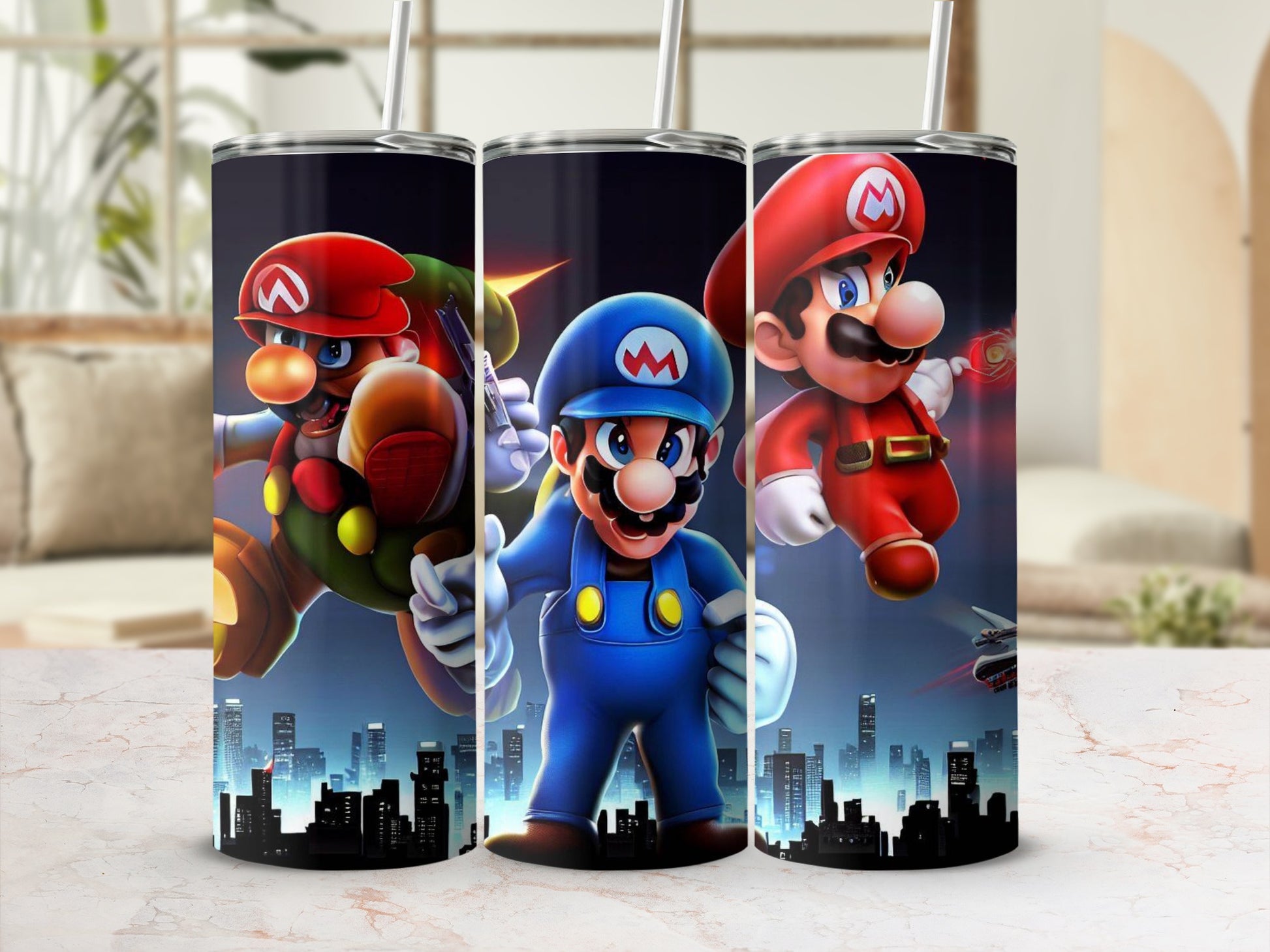 Colorful Action Hero Prints Stainless Steel Tumbler