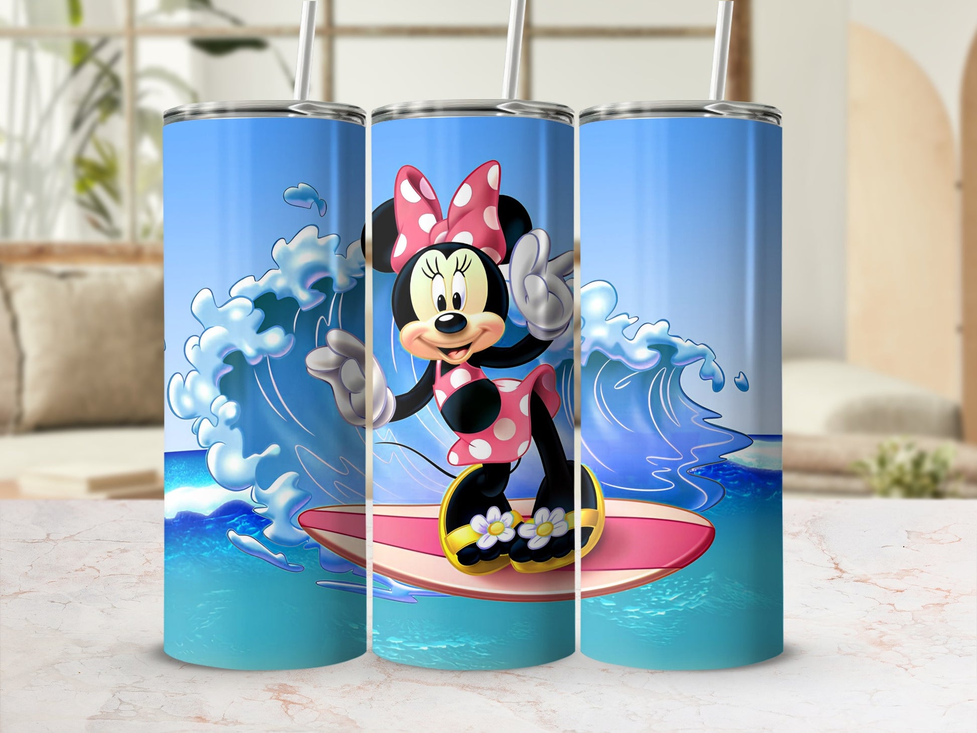 Minnie Mouse Surfing Tumbler for Fun Beverage Time