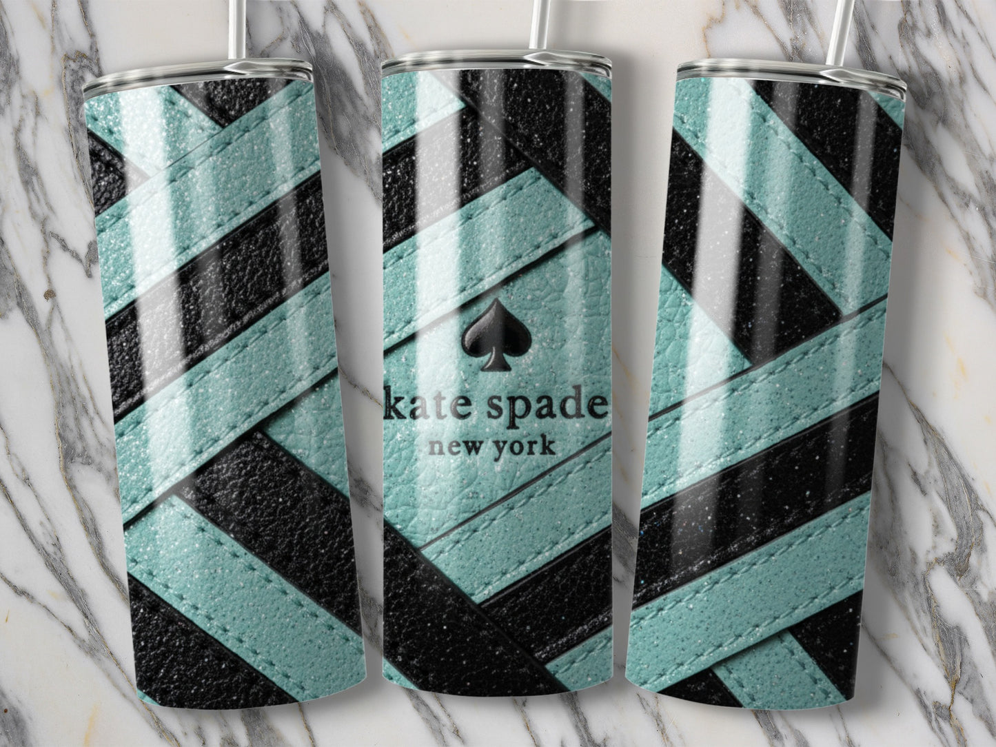 Kate Spade Inspired New York Interwoven Design Pattern Tumblers