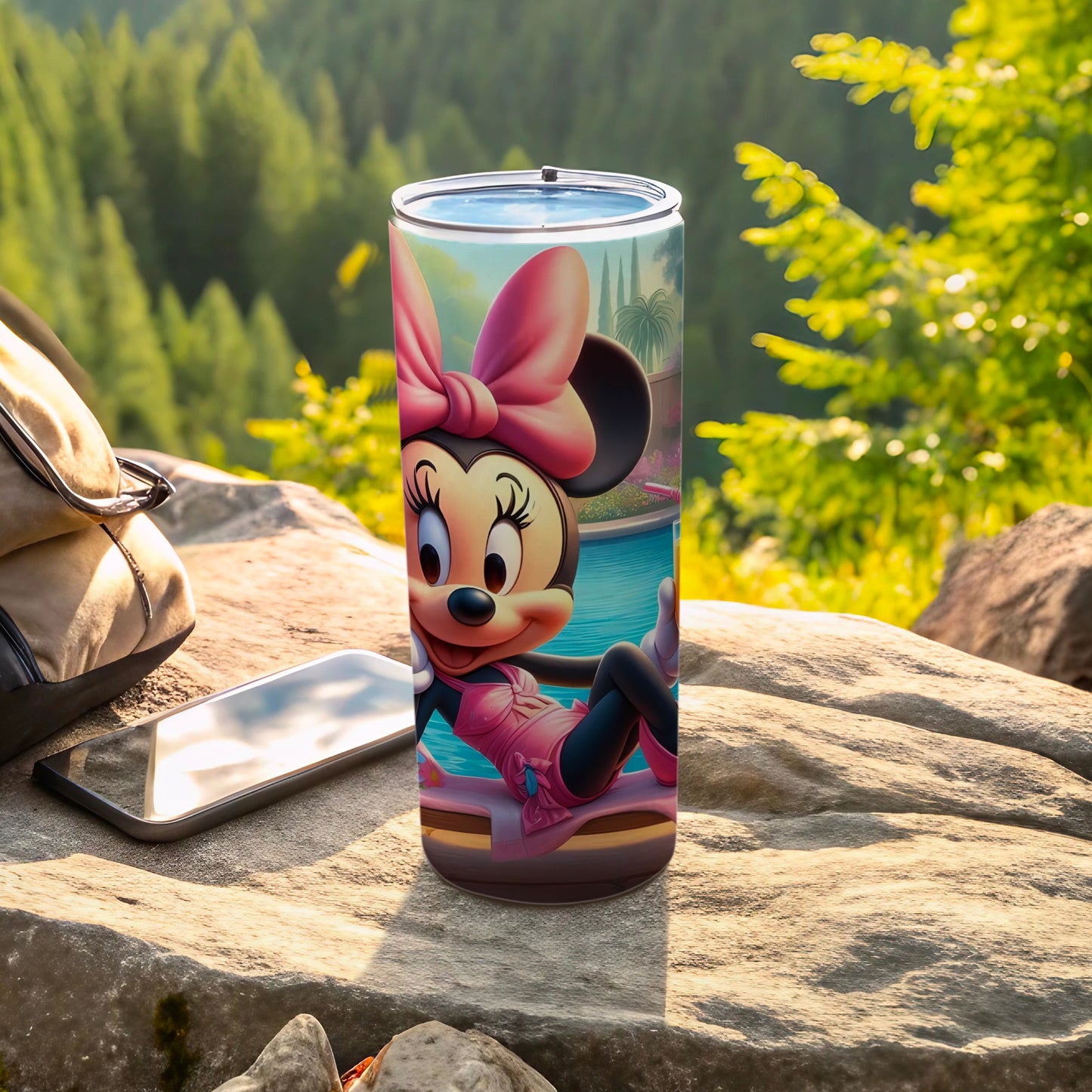 Adorable Minnie Mouse Tumbler with Pink Bow Design