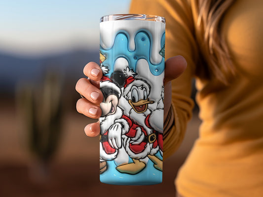 Cartoon Characters Christmas Design Tumbler Cup