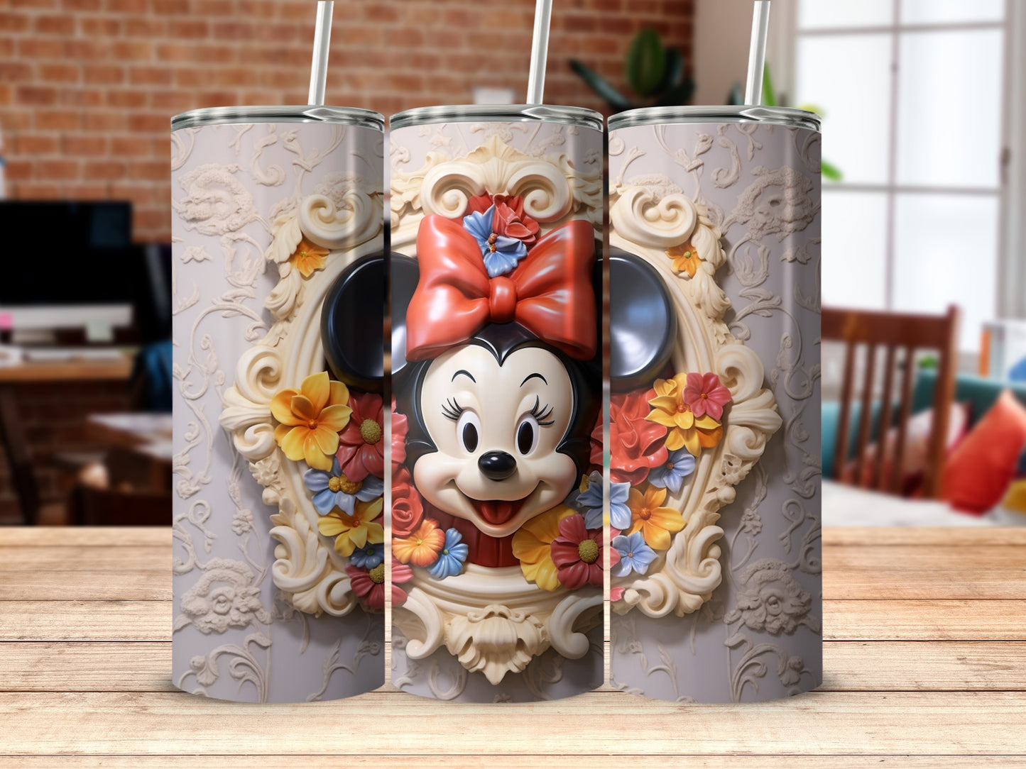 Vibrant Character Design Tumbler with Floral Accents