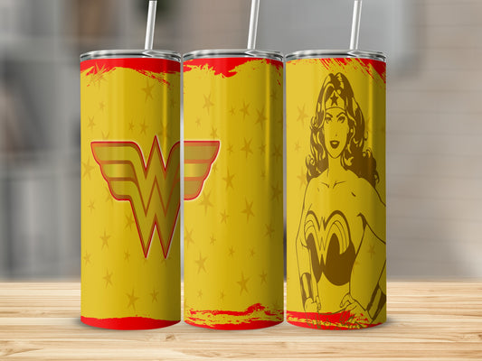 Wonder Woman Inspired Golden Stars Design for Your Drink Tumblers