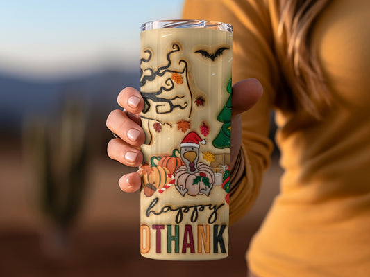Happy Thanksgiving Travel Mug with Festive Designs