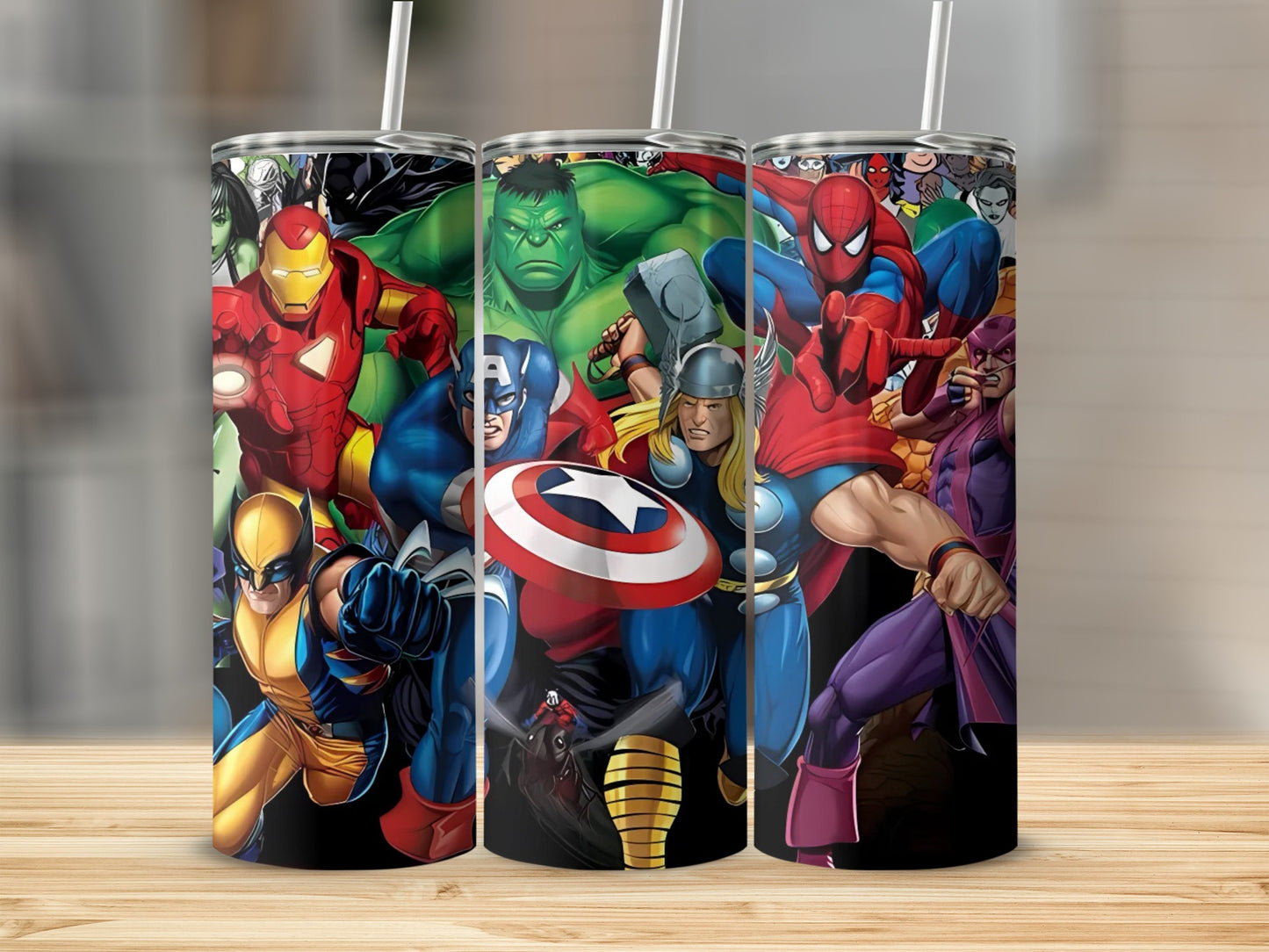 Marvel Superheroes Collage Tumbler Cup Flask