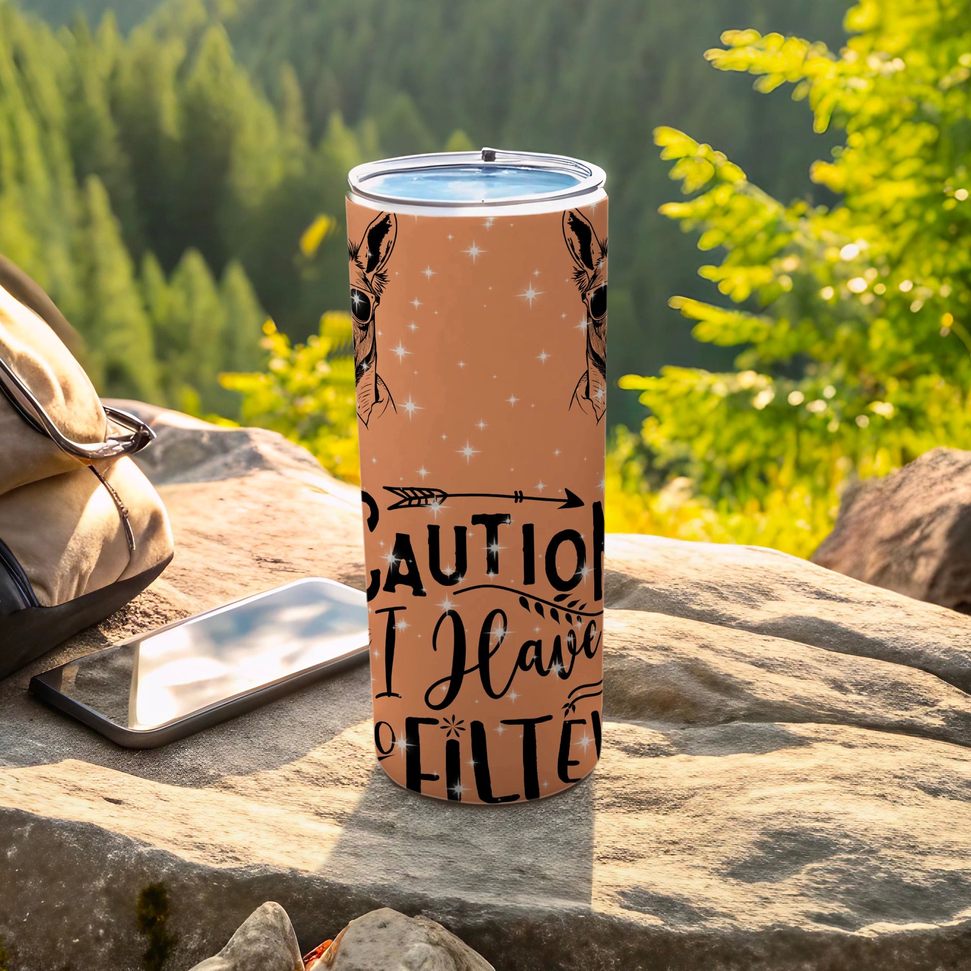 Caution I Have No Filter Travel Tumbler Stainless Steel