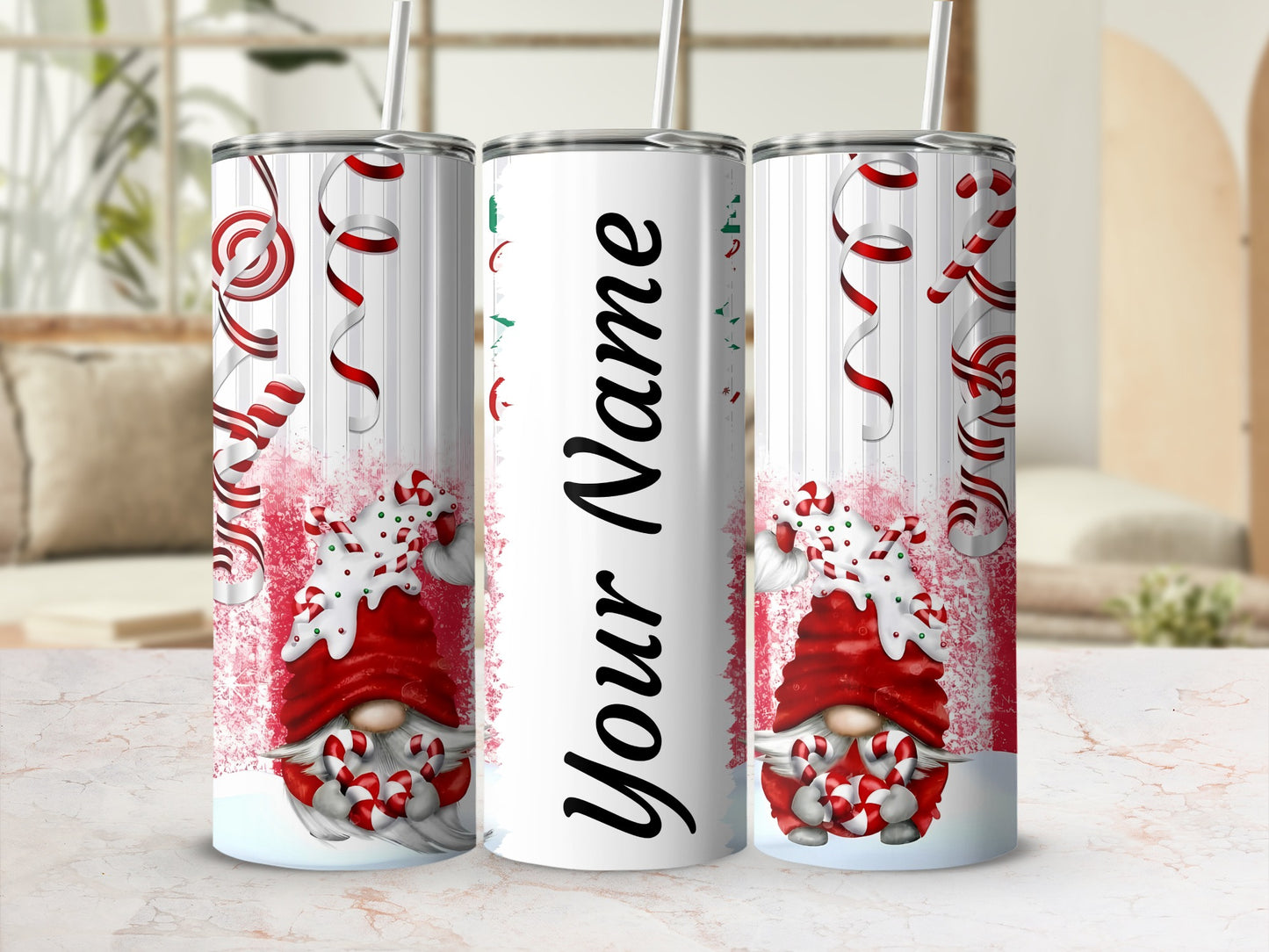 Customizable Personalized Christmas Themed Tumbler