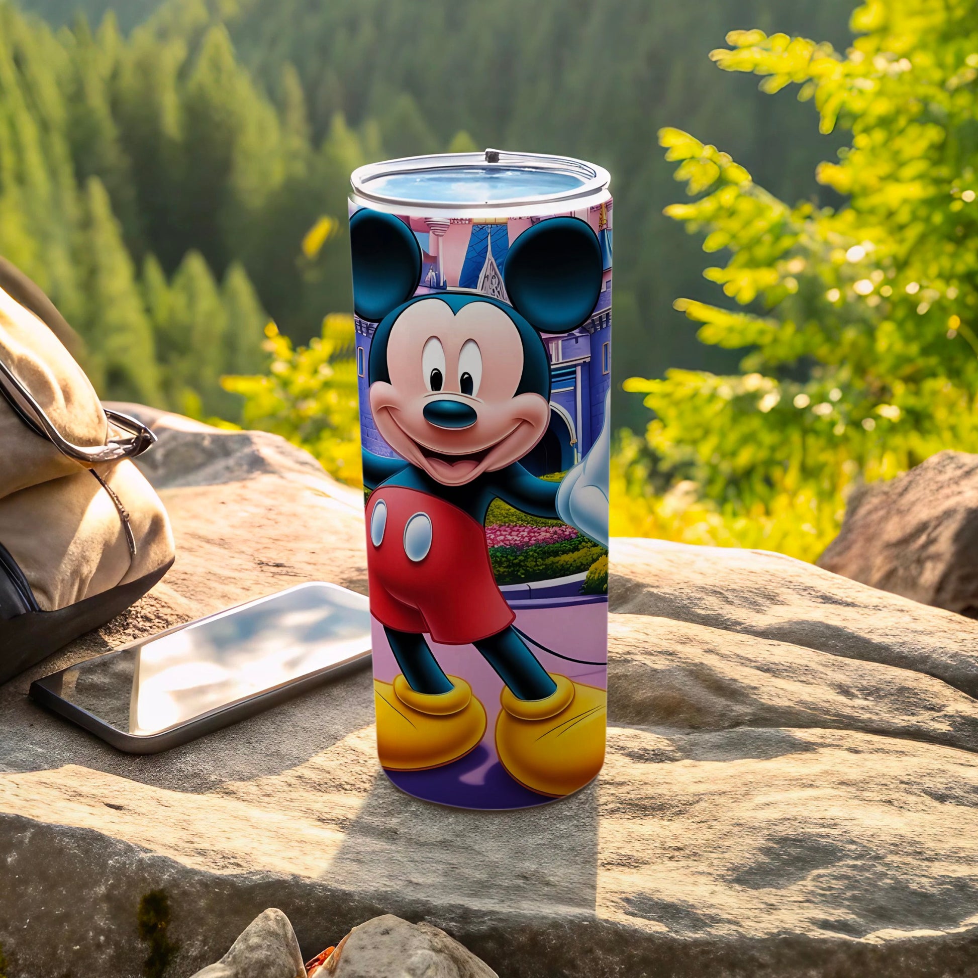 Mickey Mouse Tumbler with Castle Background Design