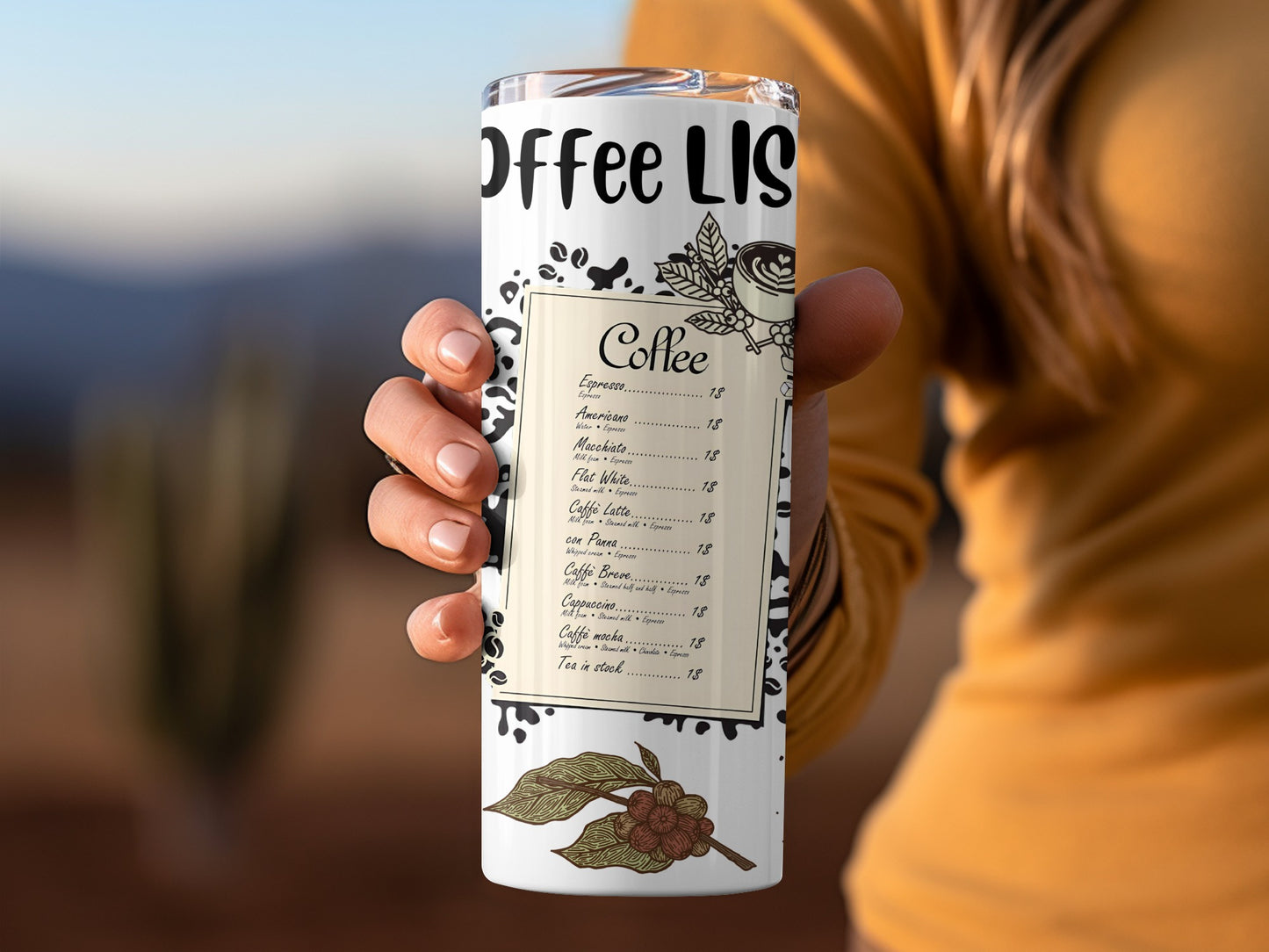Coffee Menu Design Insulated Tumbler For Coffee Lovers