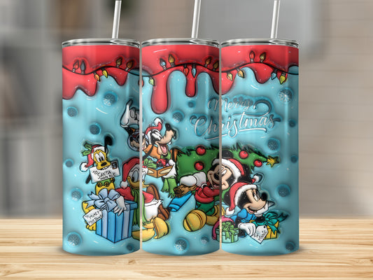 Merry Christmas Cartoon Characters Holiday Tumbler