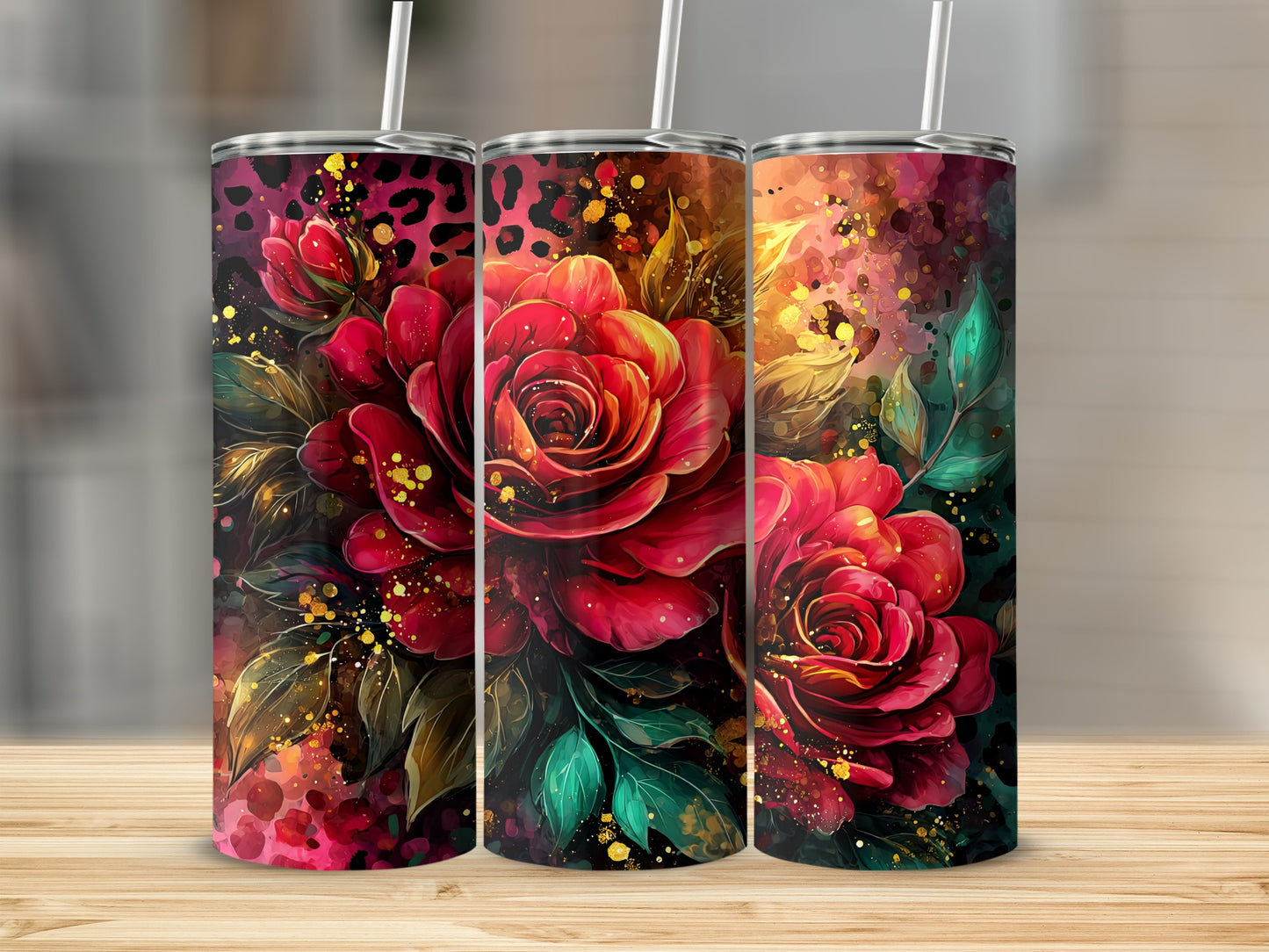 Colorful Floral Design Tumbler for Stylish Hydration