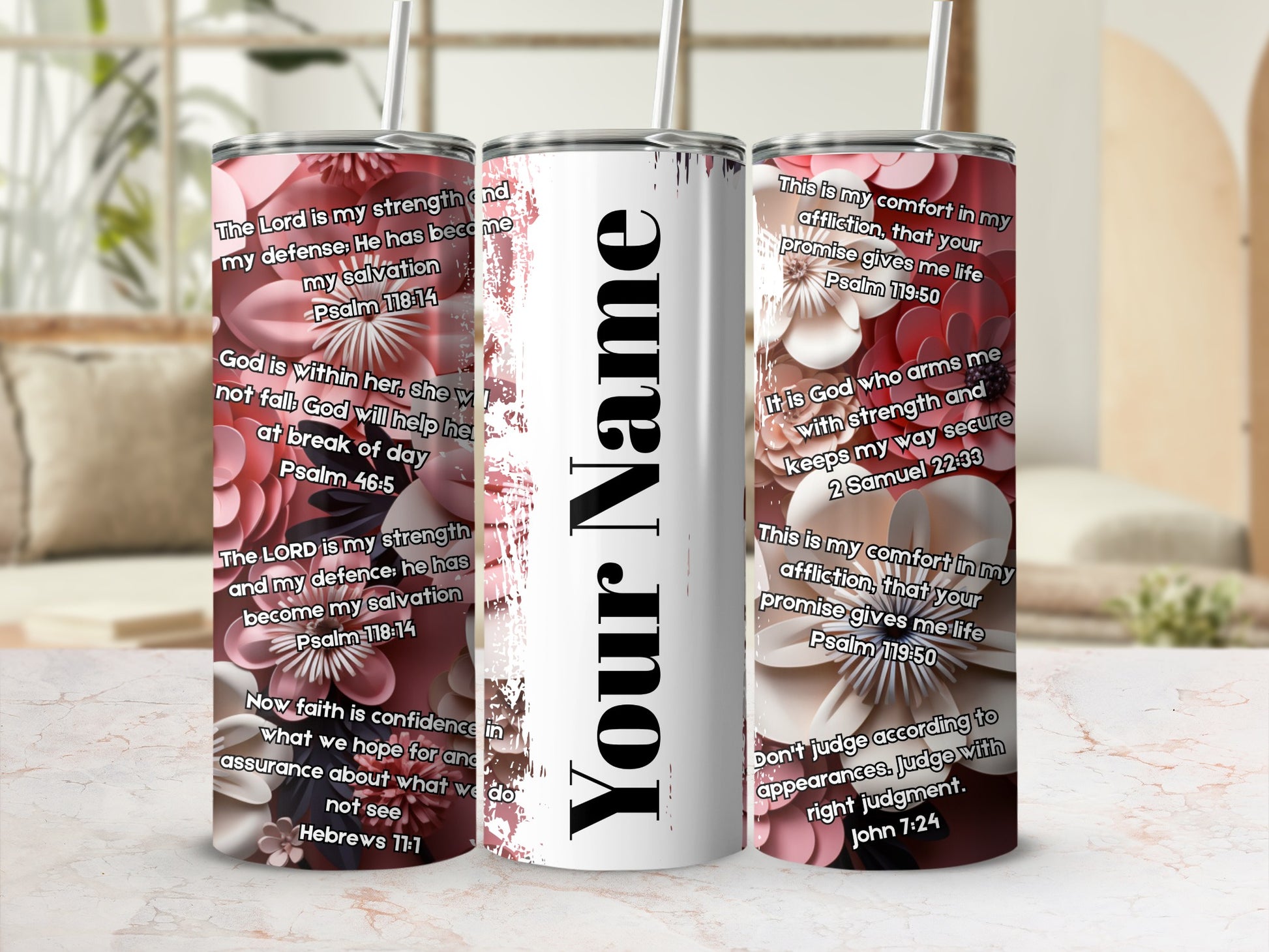 Personalized Scripture and Inspirational Quotes Tumbler