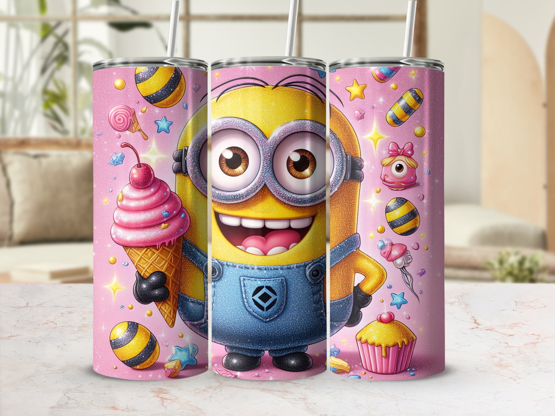 Adorable Cartoon Character Insulated Tumbler Cup
