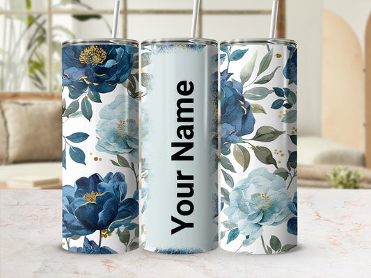 Personalized Floral Design Insulated Custom Tumbler